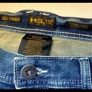 Helix loose-straight 36x32 designer jeans.